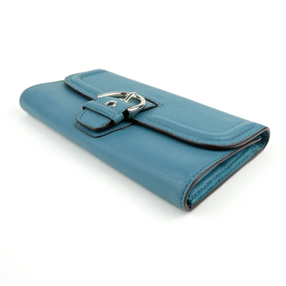 Coach Soho Teal Leather Trifold Wallet